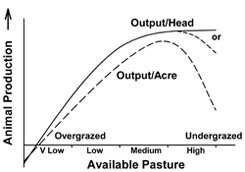 Figure 1. Influence of available pasture on animal production.