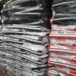 Pallets of bagged soilless growing media commonly used in greenhouse production. (photo: Tina Smith, UMass Extension)