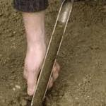 Use a soil probe or soil auger to collect samples.