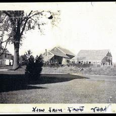 Robert C. Adams farm buildings viewed from North Pleasant Street, late 1940’s.