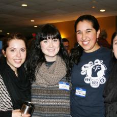 Hannah Weinronk of the Real Food Challenge at UMass Amherst (third from left), with fellow undergraduates.