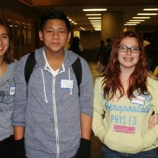 students heading to a workshop