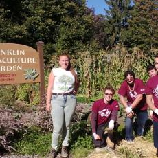 Lilly Israel directs volunteers at Franklin Permaculture Garden