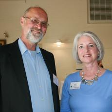 Bob Schrader, UMass celebrates with Laurie Flanagan, MA 4-H Foundation Exec Dir