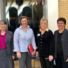 l to r: CAFE Director Jody Jellison, Representative Natalie Blais, retired Extension Agriculture leader Kathy Carroll and Representative Mindy Domb.