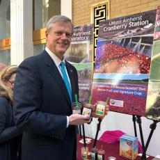 Governor Baker at the UMass Extension booth at Ag Day.