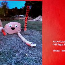 Katie Kulchuck, Regal Riders, submitted the most creative scarecrow