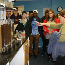 Tracy Allen offers tour of Soil Laboratory to Envirothon students