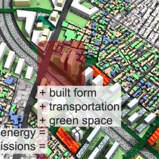 Diagram for city modeling tool including inputs and outputs for analysis