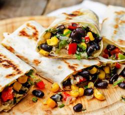 black bean and veggie burrito