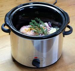 crock pot with food