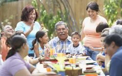 family eating together