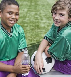 boys with water bottle