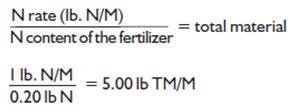 5.00 pounds of total material (TM) per 1,000 square feet