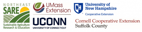 Image showing logos for Northeast SARE, UConn, UMass Extension, University of New Hampshire Cooperative Extension, and Cornell Cooperative Extension of Suffolk County.